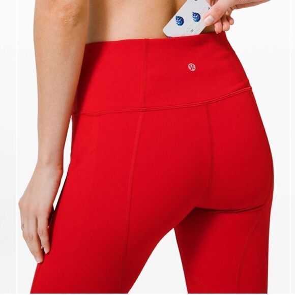 Lululemon pace rival high rise waist leggings 22” dark red 2 - Picture 3 of 10